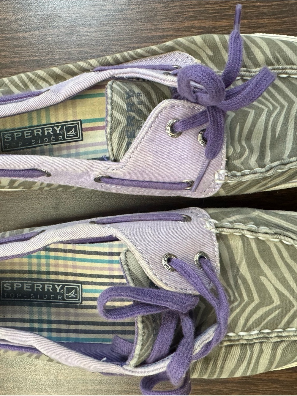 Sperry Two-Tone Purple and Gray Boat Shoes